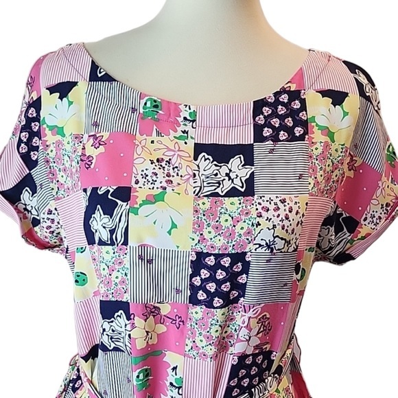 Lilly Pulitzer Ain't No Lady Shift Dress Madras‎ Patchwork Pockets - Picture 7 of 13